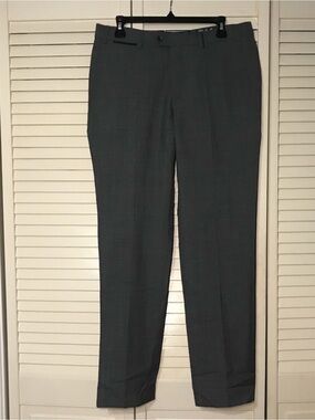 HILTL Gray and White Striped Lined Trousers Interior